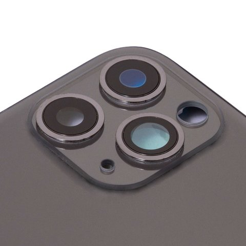 Housing compatible with iPhone 11 Pro, (gray, with SIM card holders, with side buttons, matte space gray) Preview 1