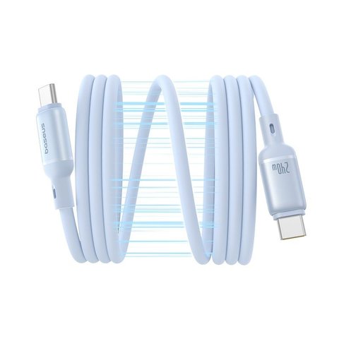 Cable USB Baseus PicoGo, 2xUSB tipo-C, 100 cm, 240 W, azul claro, magnético, de silicona, #P10376800311-00 Vista previa  2