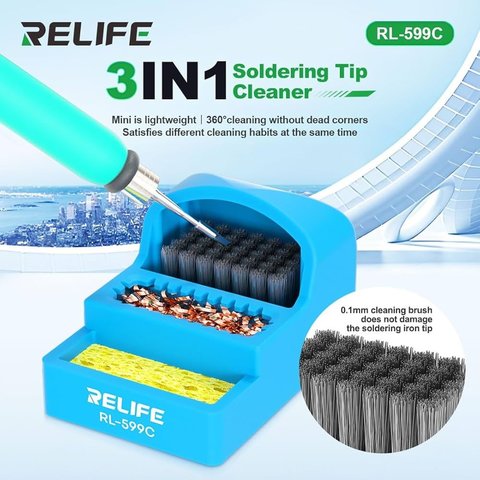 Soldering Iron Tip Cleaner RELIFE RL-599C, (3 in 1) Preview 3