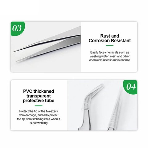 Pinzas para smd RELIFE TS-11, recta, 160 mm Vista previa  4