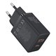 Adaptador de red Baseus Cube, 30 W, Power Delivery (PD), Fast Charge, negro, 2 puertos, #P10111404113-00 Vista previa  1