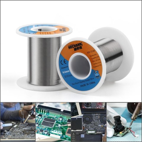 Estaño Mechanic HX-T100, Sn 63% , Pb 37%, flux 1-3%, 0,6 mm, 200 g Vista previa  3