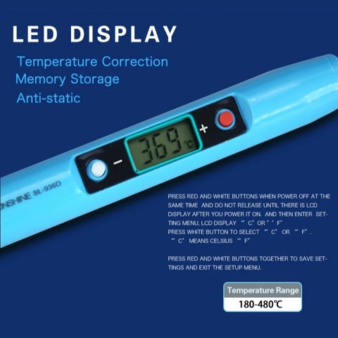 Cautín Sunshine SL-936D, 80 W, 220 V Vista previa  3