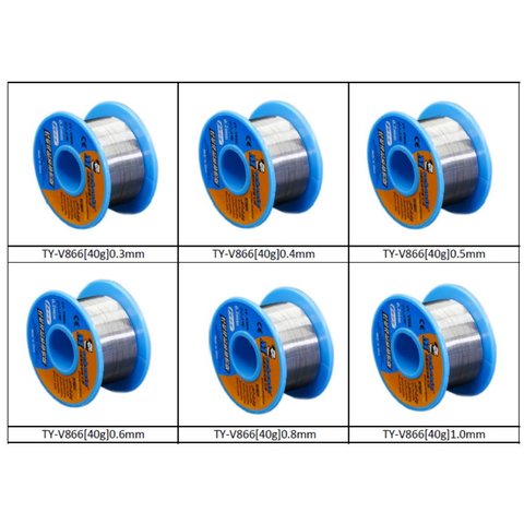 Припій Mechanic TY-V866, Sn 63% , Pb 37%, флюс 1-3%, 0,5 мм, 40 г Прев'ю 1