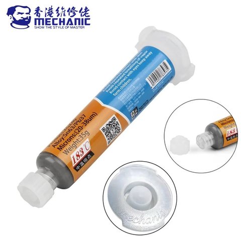 BGA паста Mechanic XGZ40, Sn 63%, Pb 37%, 183 °C, 35 г Прев'ю 2