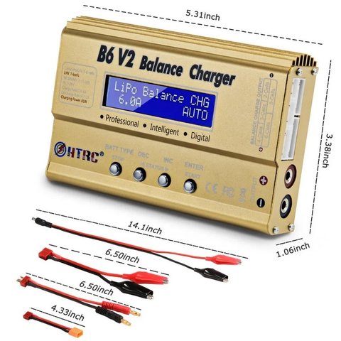 Зарядний пристрій HTRC B6 V2, 80W Прев'ю 1