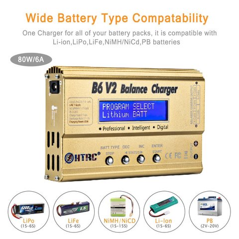 Зарядний пристрій HTRC B6 V2, 80W Прев'ю 3