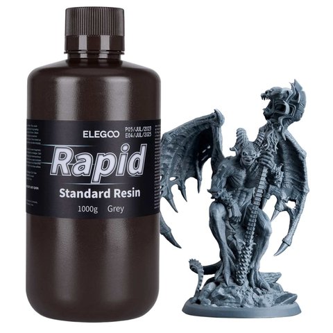 Фотополимерная смола для 3D-принтера ELEGOO Rapid Standard Resin Grey, 1 кг Превью 2