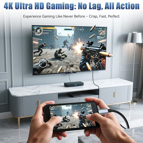 Адаптер Type-C - HDMI 1.8m, 4K, чорний Прев'ю 4