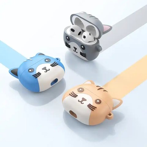 Гарнітура Hoco EW46, бездротова, помаранчева, біла, з силіконовим чохлом, khaki cat, #6931474788863 Прев'ю 2