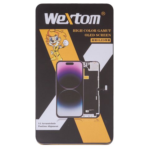 Дисплей Wextom для iPhone 16, черный, с рамкой, HC, без ошибки, (OLED) soft, diagnosable Превью 2